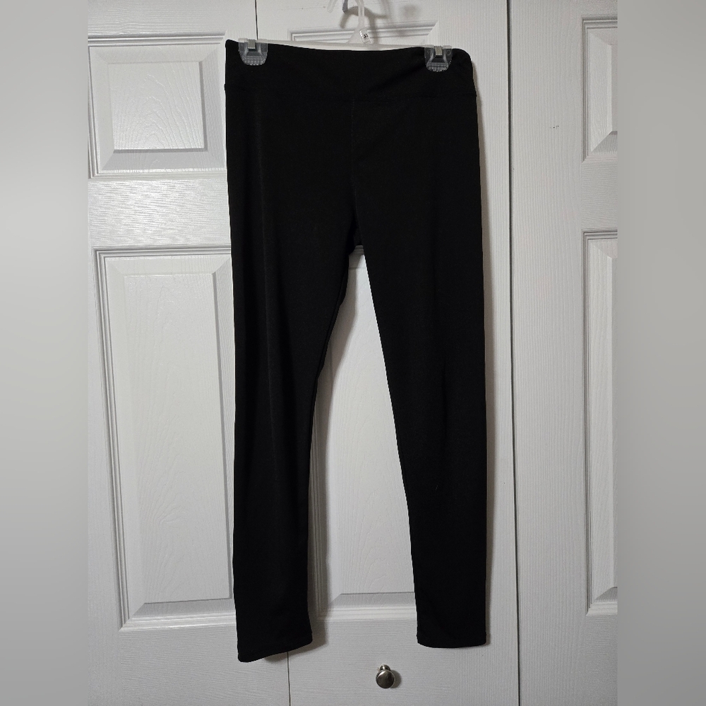 Black Leggings with Lace-Up Mesh panel at Ankle Pant, Large/XL, Excellent Cond